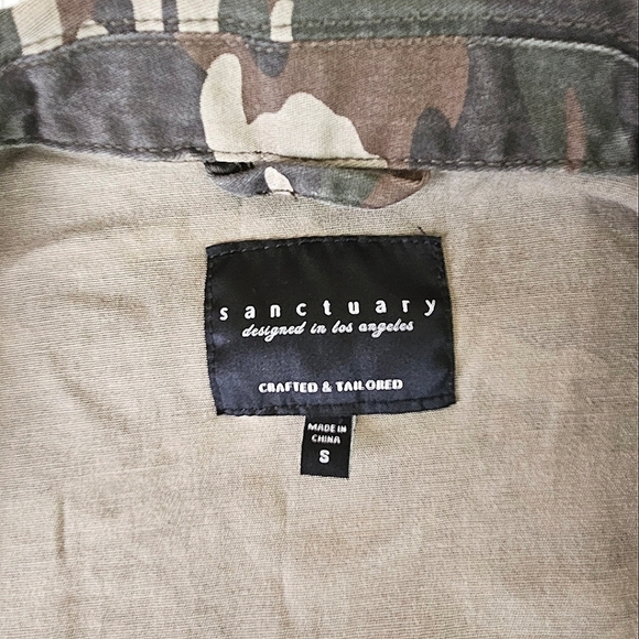 Anthropologie Sanctuary Safari Utility Jacket in Green Camo Size Small - Picture 7 of 12